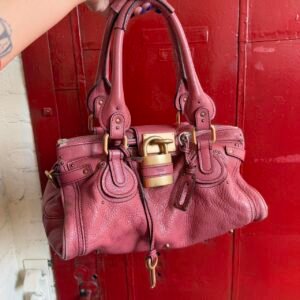 Iconic Chloe paddington bag in beautiful pink color and gold hardware